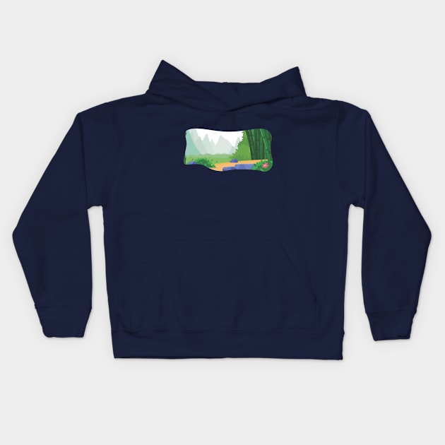 Background Chinese Bamboo Forest Asian Kids Hoodie by Asykar